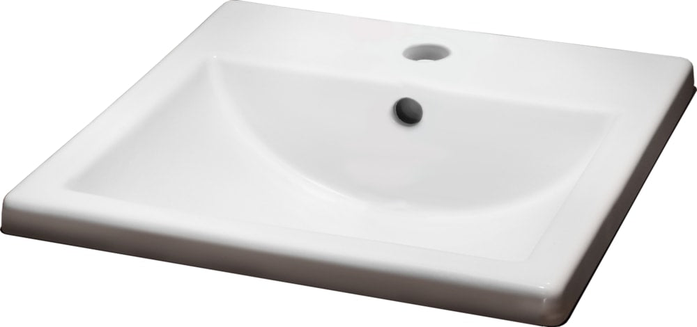 Marquette Square Drop-In Bathroom Sink/Basin with Overflow, White, 16x16-in Y9S4 - product image 1