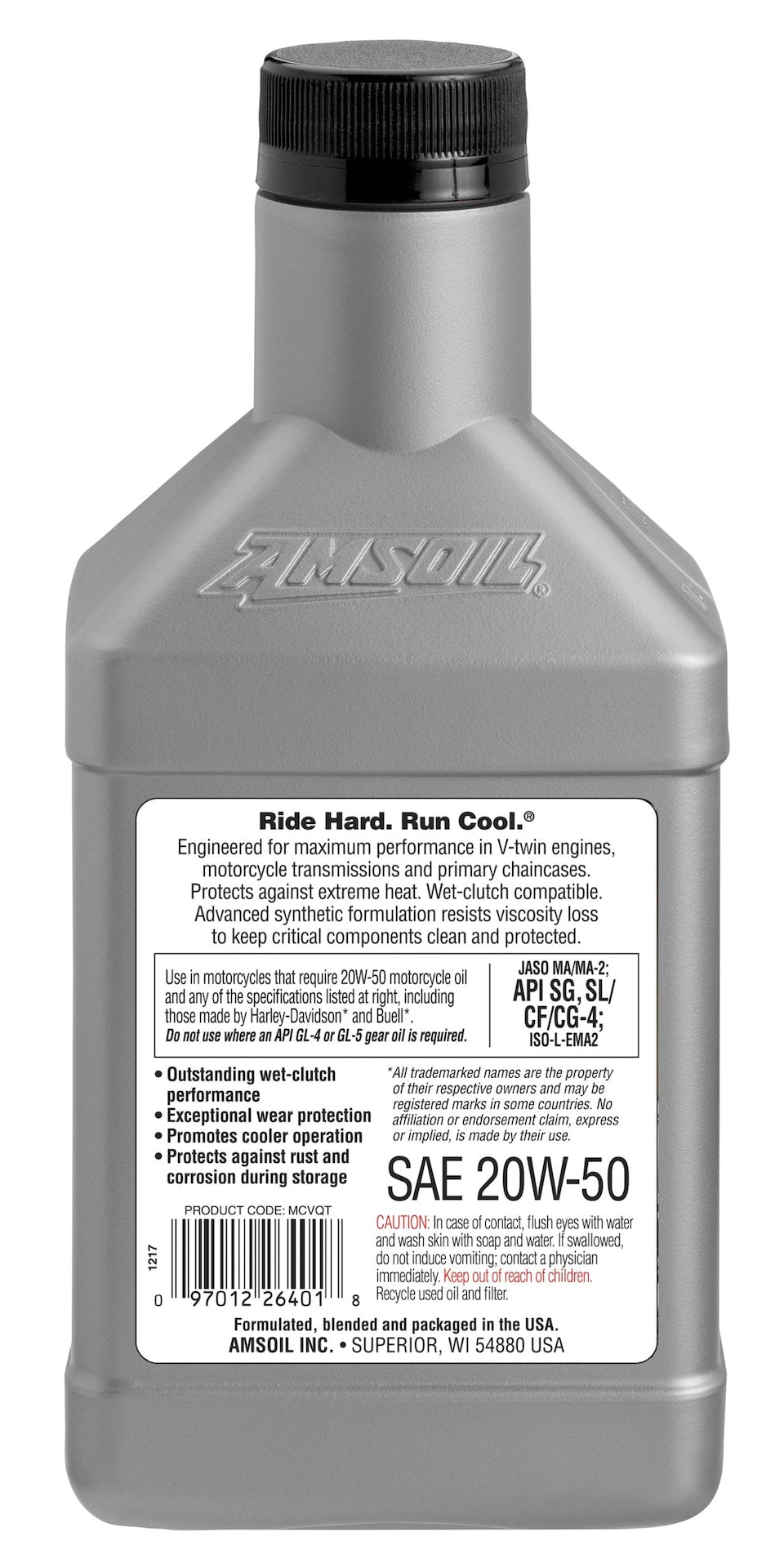Synthetic Motorcycle Oil 20W50, 946-mL T2K0 - product image 2