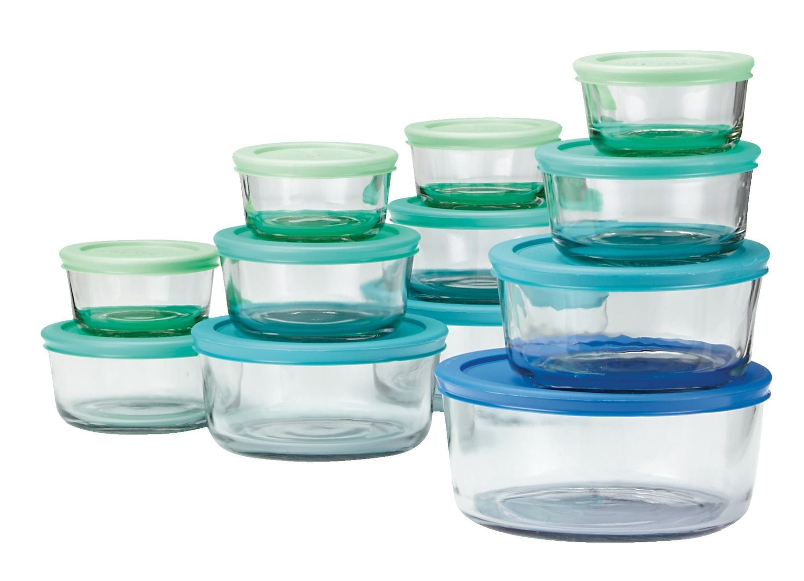 Glass Food Storage Set with Lids, Assorted Sizes, 12 Count V1B1 - product image 1