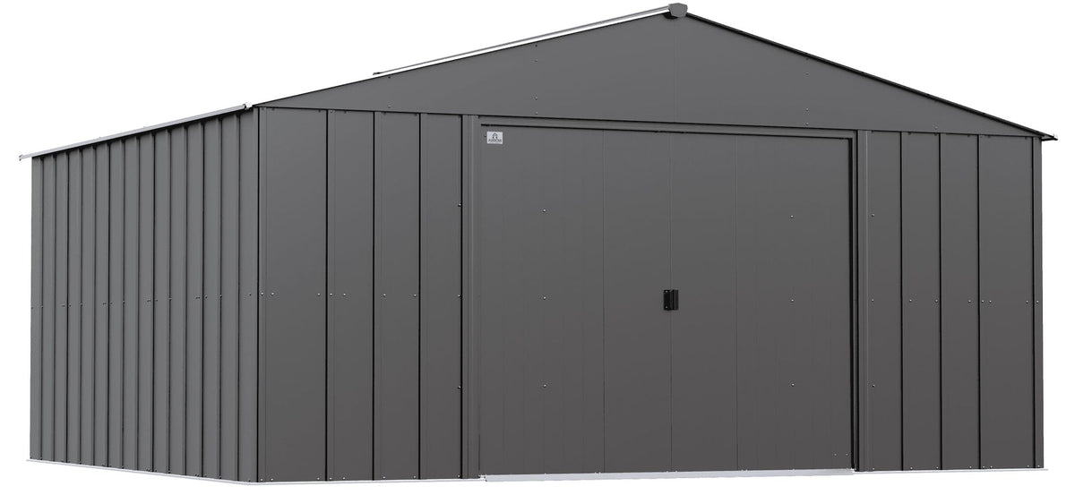 Classic 14x12-ft Charcoal Lockable Metal Shed F8Z4 - product image 2