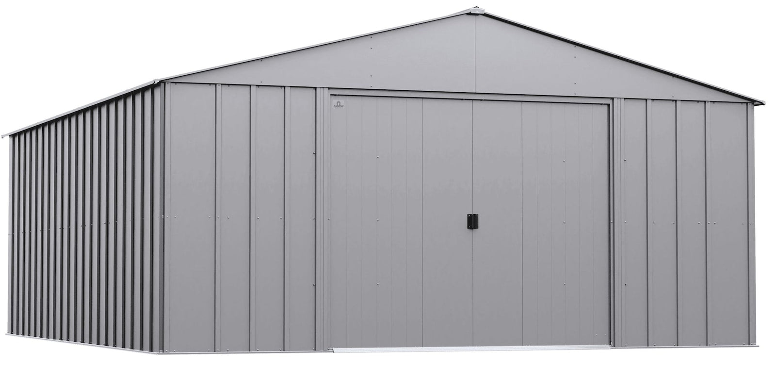 Classic 14x17-ft Flute Grey Corrosion-Resistant Metal Shed B8Q5 - product image 1