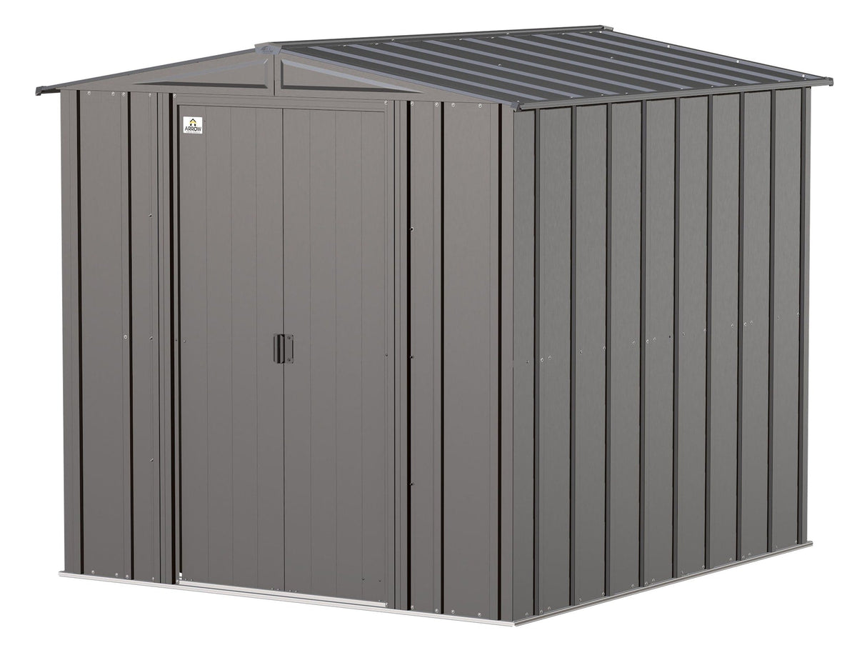 Classic Galvanized Steel Storage Shed, Charcoal, 6-ft x 7-ft F5S6 - product image 1