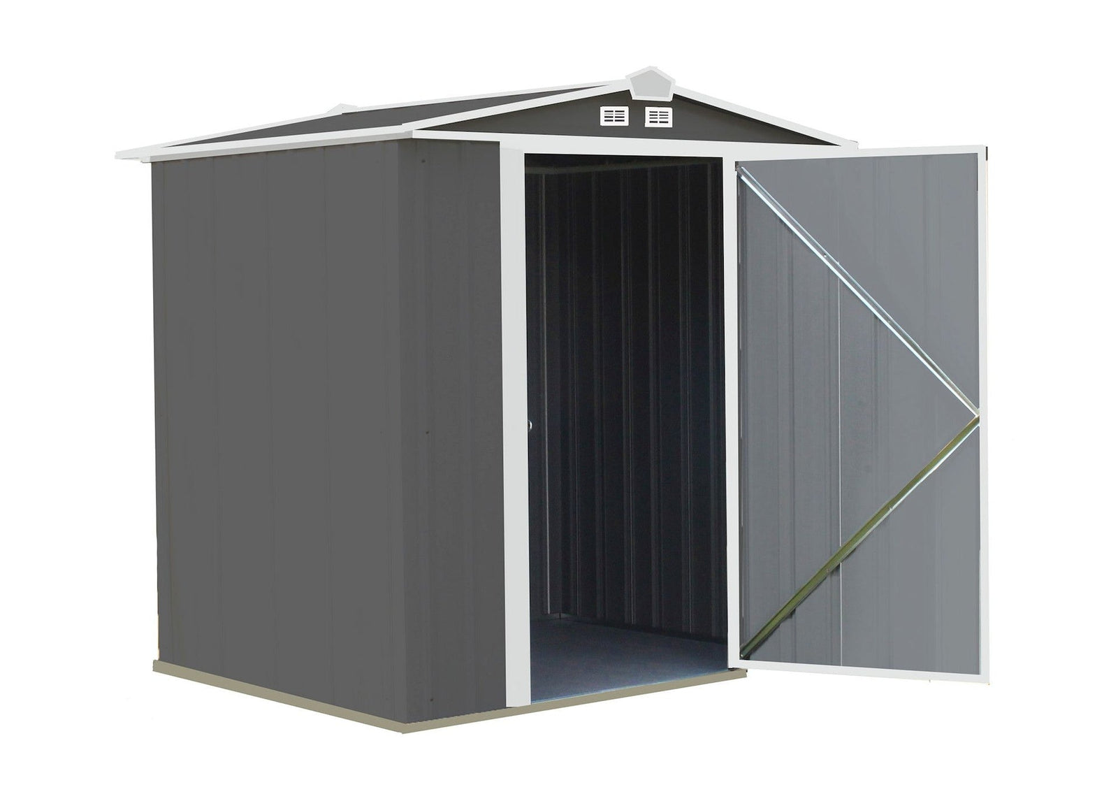 EZEE Galvanized Steel Storage Shed with Low Gable Roof, Charcoal/Cream, 6-ft x 5-ft H8C0 - product image 4