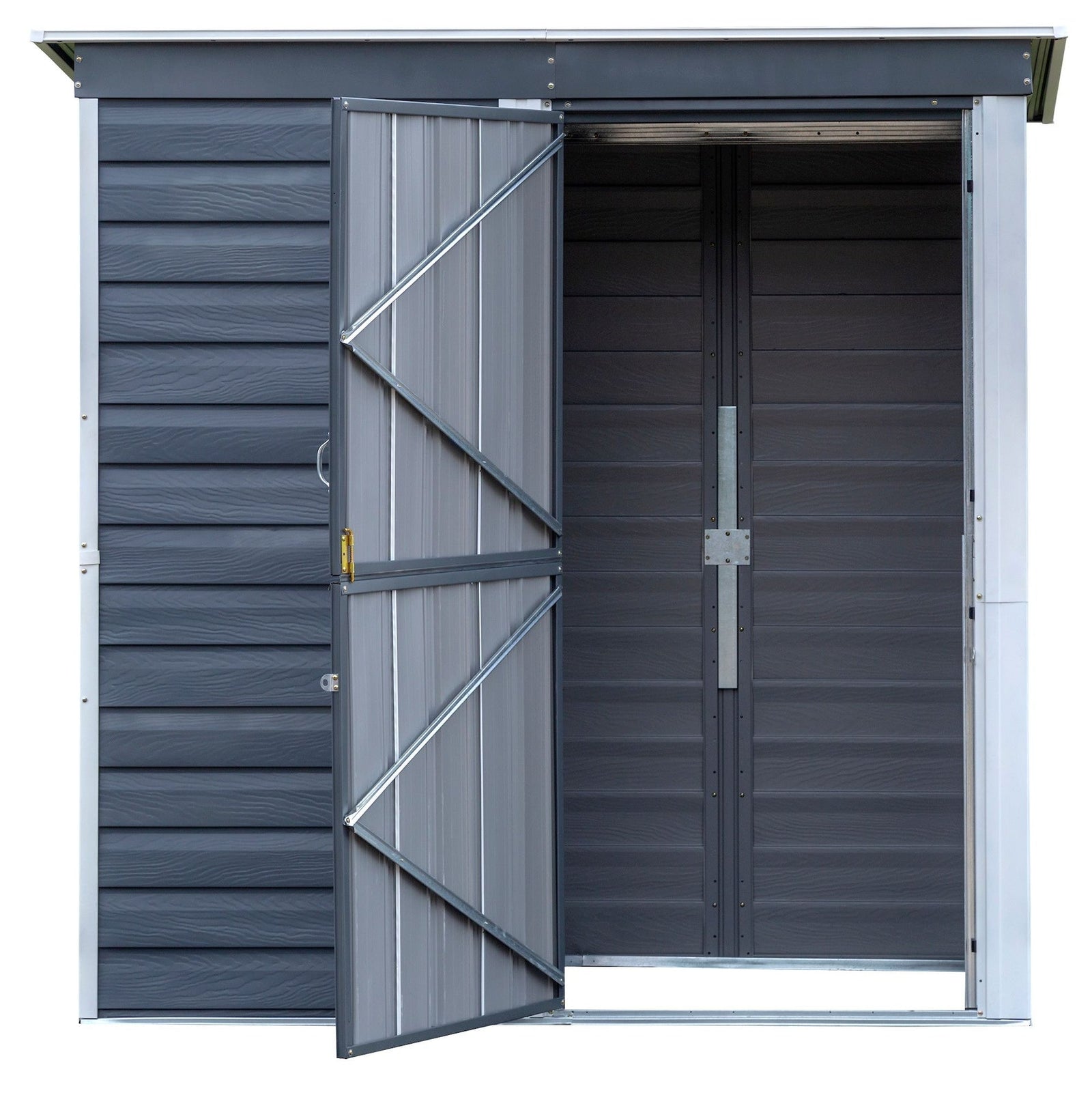 Shed-in-a-Box Steel Storage Shed, Charcoal/Cream, 6-ft x 4-ft B4G4 - product image 7