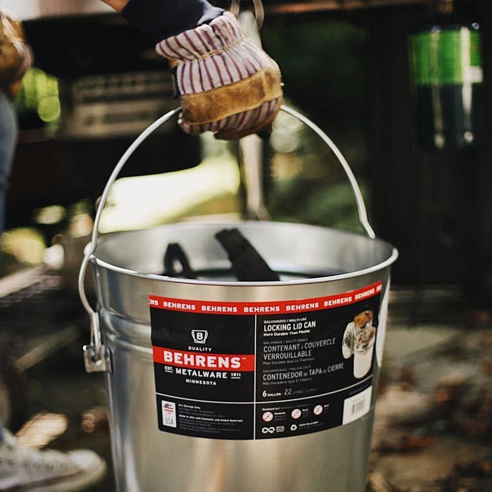 Galvanized Steel Multi-Use/Garbage Can with Locking Lid, 22-L (6 US gal) P0R3 - product image 5