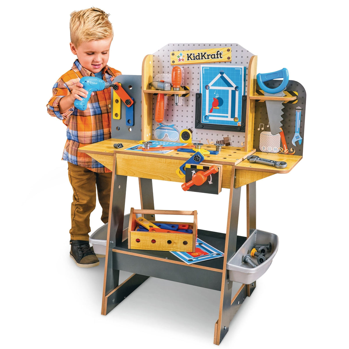 Build Wooden Play Workbench with 40+ Accessories, Ages 3+ P1N4 - product image 2
