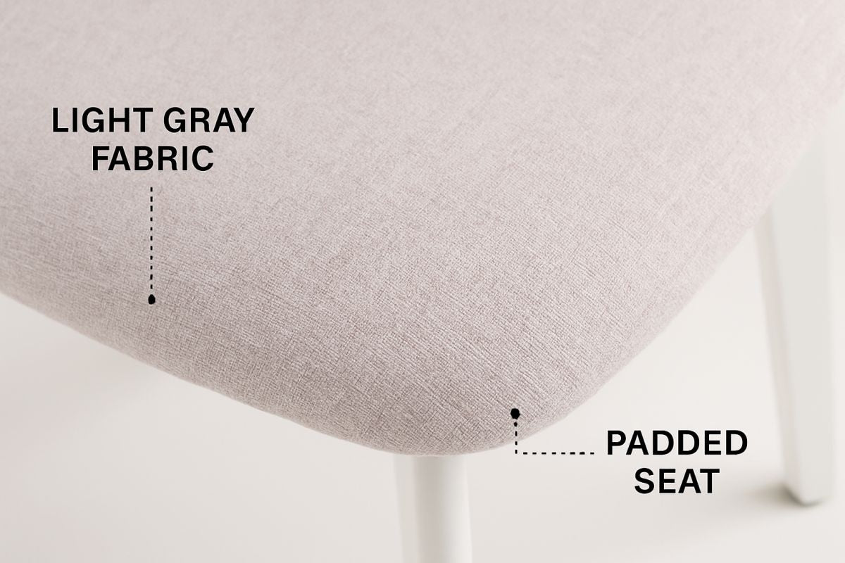 Dua Cream Fabric Upholstered Dining Chair with Curved Backrest, 2-pc B9R1 - product image 4