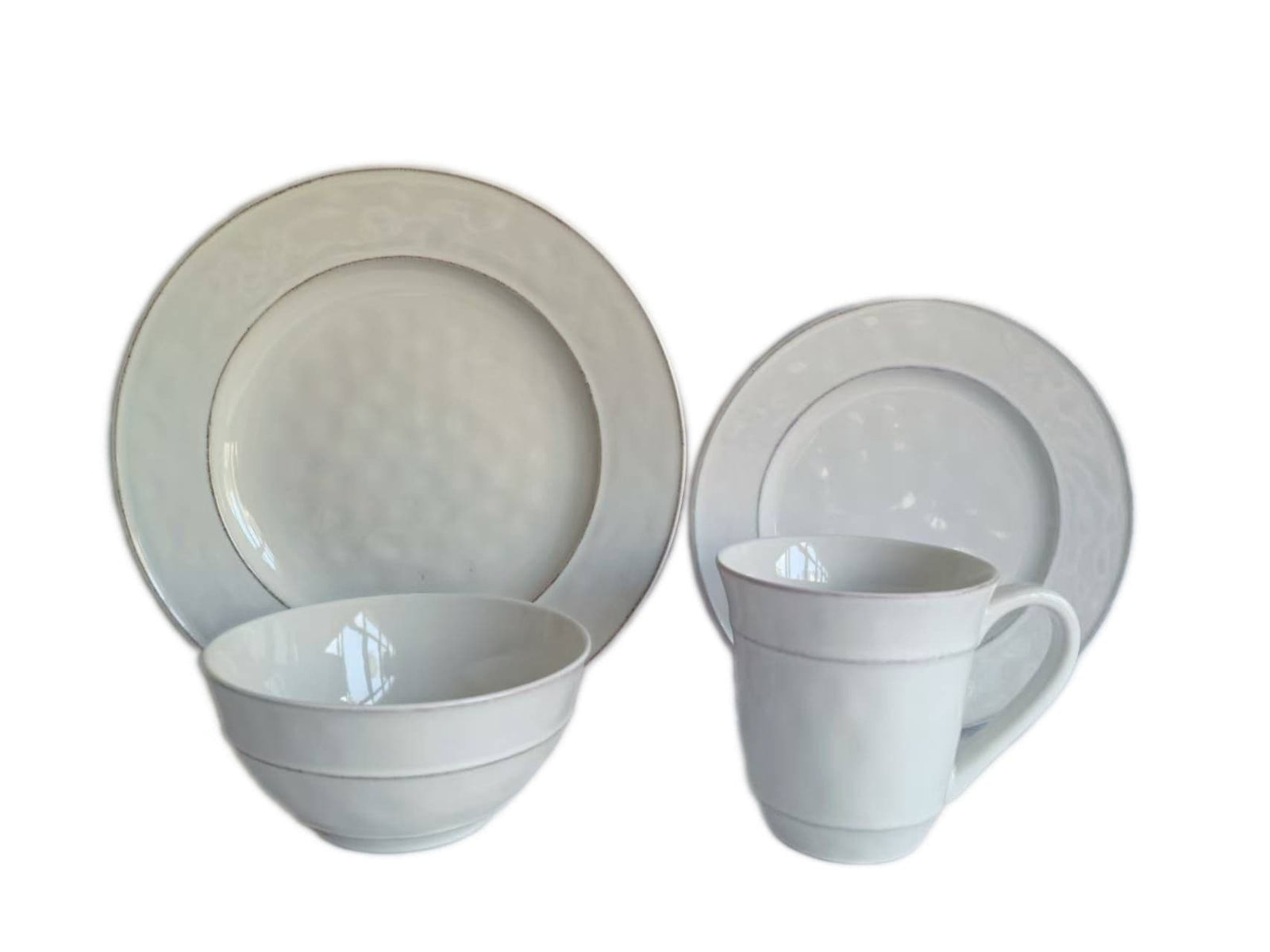 Gablehurst Stoneware Dinnerware Set with Mugs, Serves 4, 16-pc, Cream Reactive Glaze F7T8 - product image 6