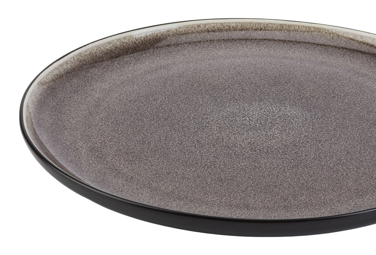 Kenway Stoneware Dinnerware Set, Serves 4, 16-pc, Matte Black & Taupe Reactive Glaze N9R7 - product image 3
