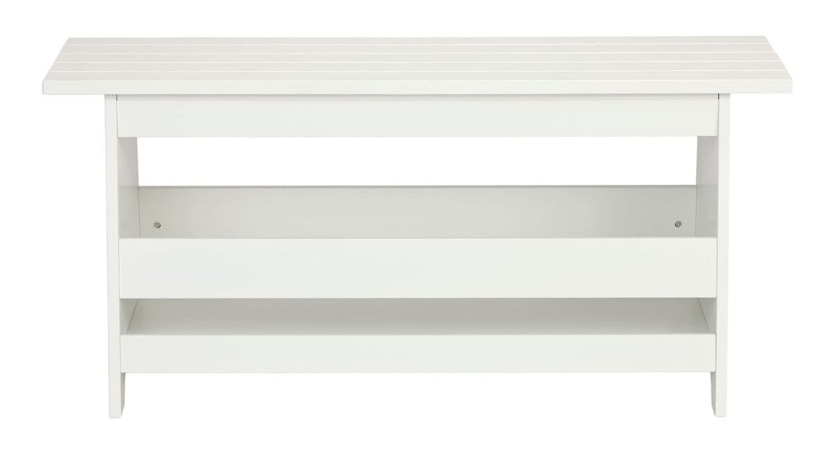 Kya Wooden Entryway Bench with Storage Rack, White D5H8 - product image 1