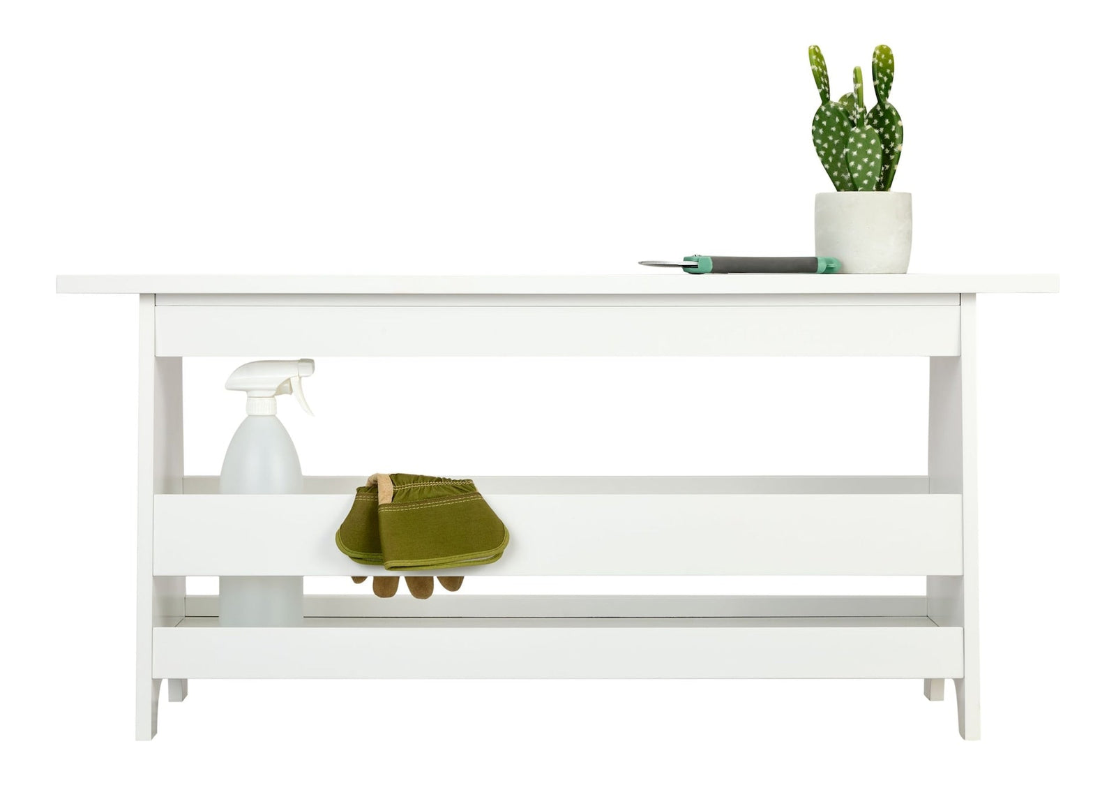 Kya Wooden Entryway Bench with Storage Rack, White D5H8 - product image 2
