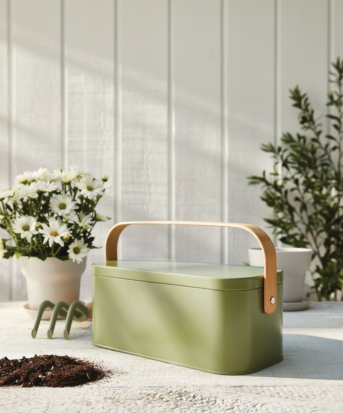 Metal Gardening Storage Container, Iron, Green L4X7 - product image 4