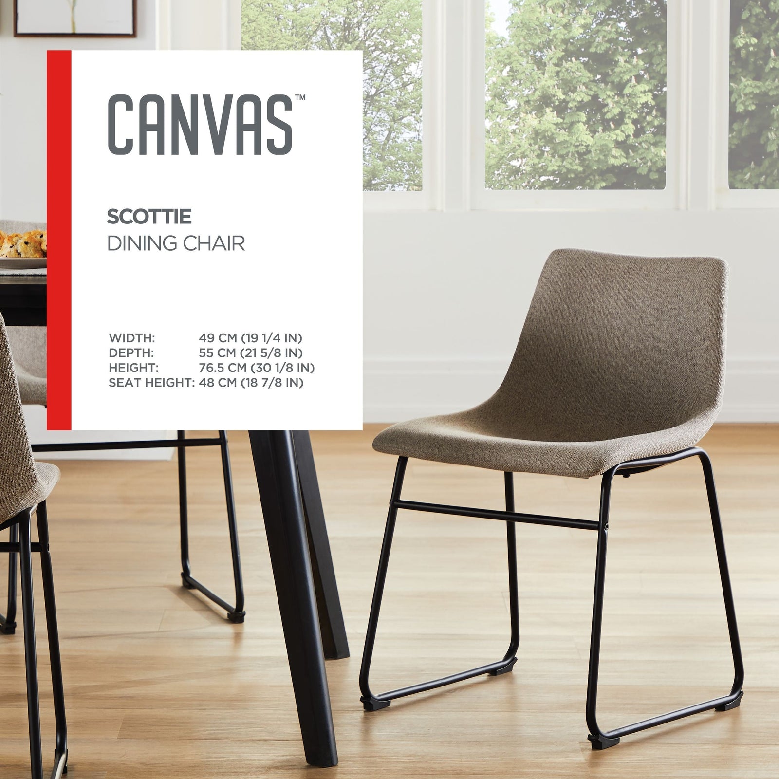 Scottie Modern Fabric Dining Chair, Dark Grey C5X2 - product image 5