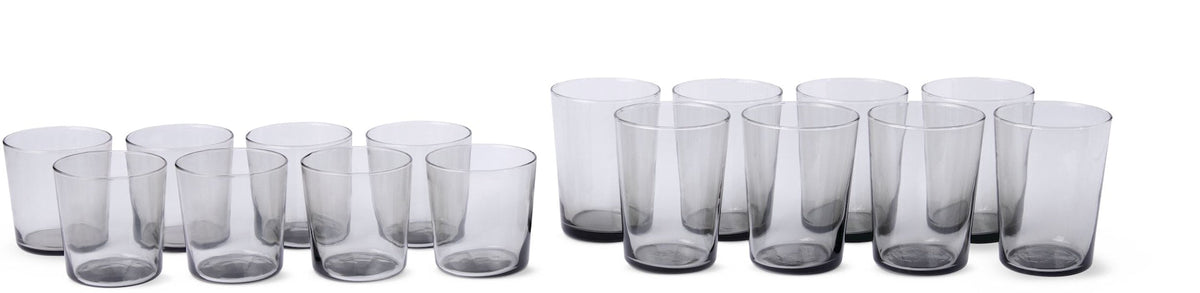 Smoked Glassware Tumbler Set, 13 oz & 19 oz, 16-pc K8Y6 - product image 1