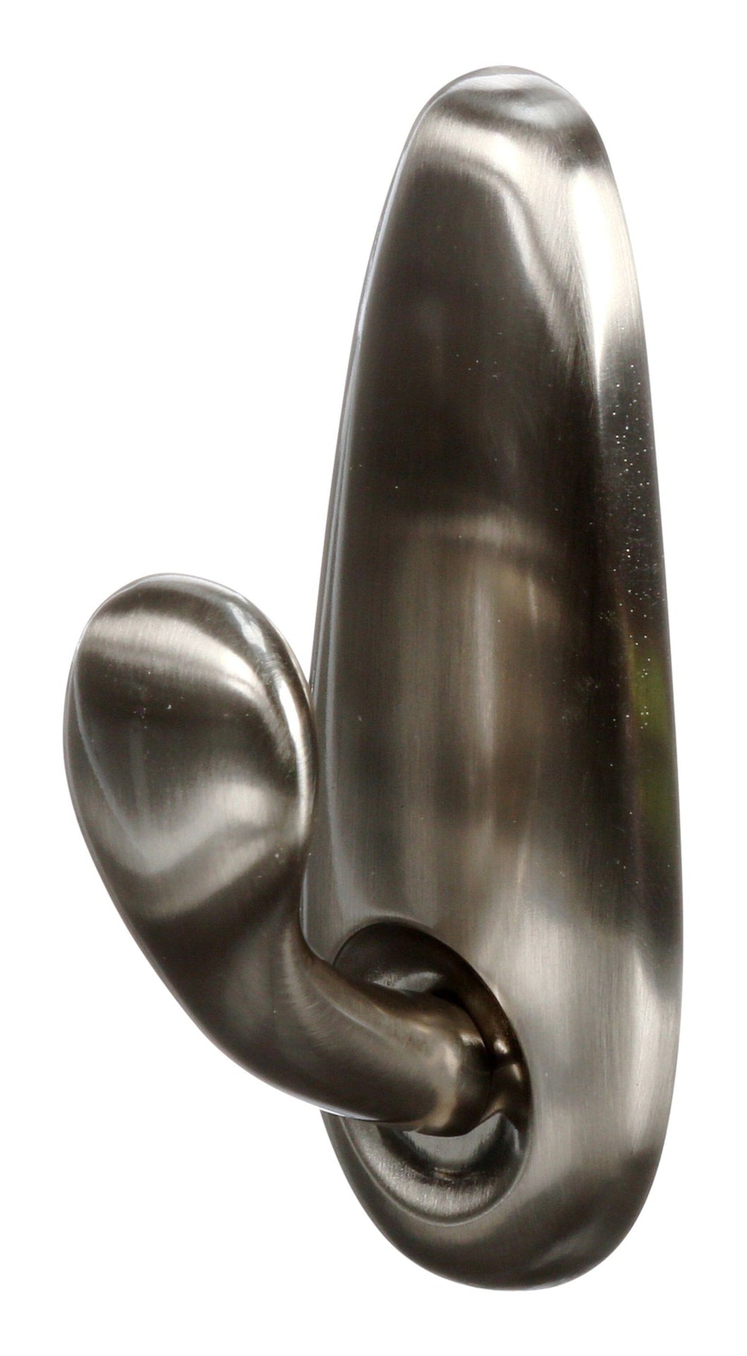Large Decorative Metallic Hook with Adhesive Strips, Brushed Nickel, 5-lbs, 1 Strip per Pack Y0G0 - product image 1