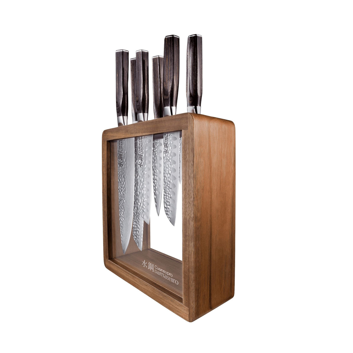 PRO DAMASHIRO MOKUZAI 7PC KNIFE BLOCK N7F6 - product image 1