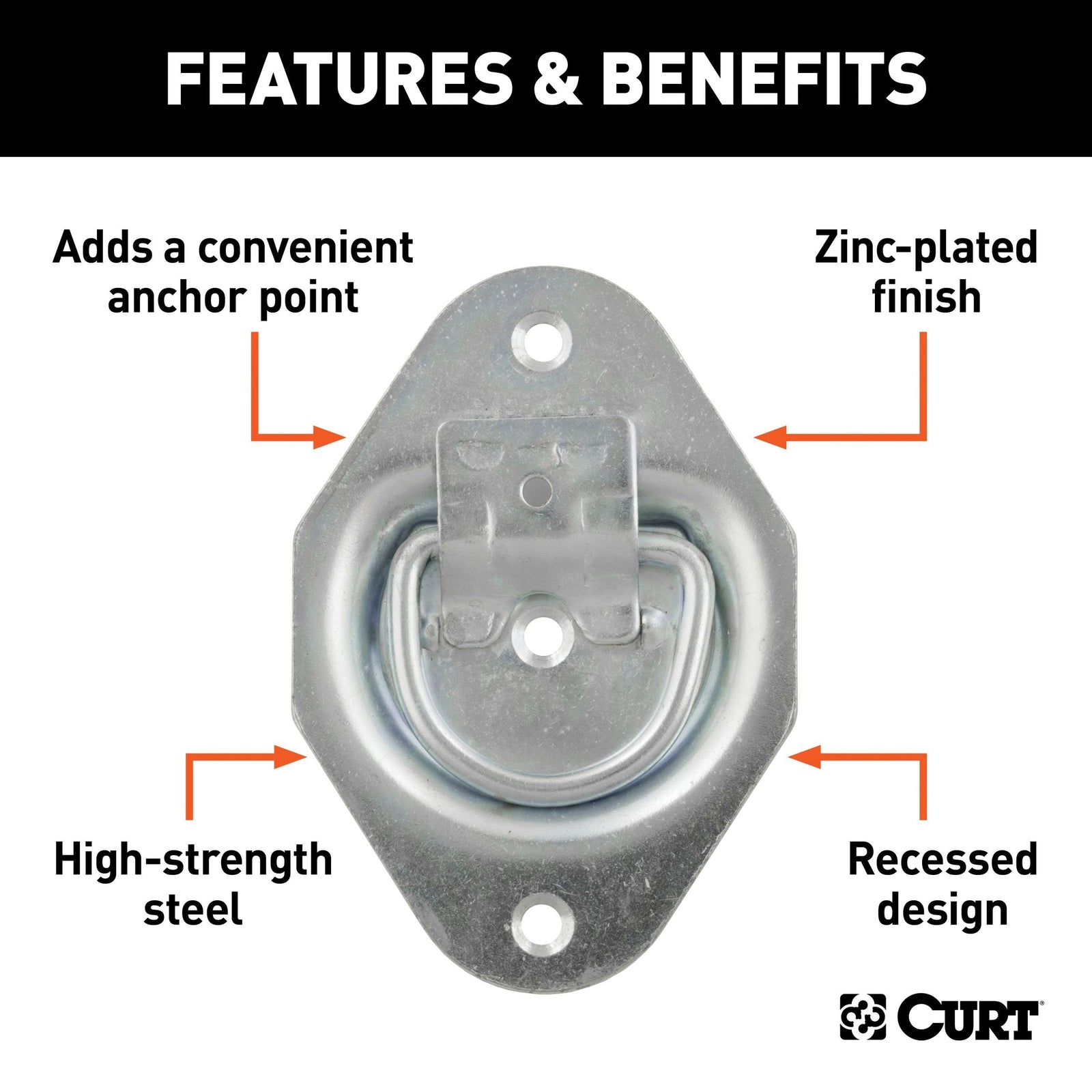 1-3/8-in x 1-7/8-in Recessed Tie-Down Ring (1200-lb, Clear Zinc) Y1Y0 - product image 4