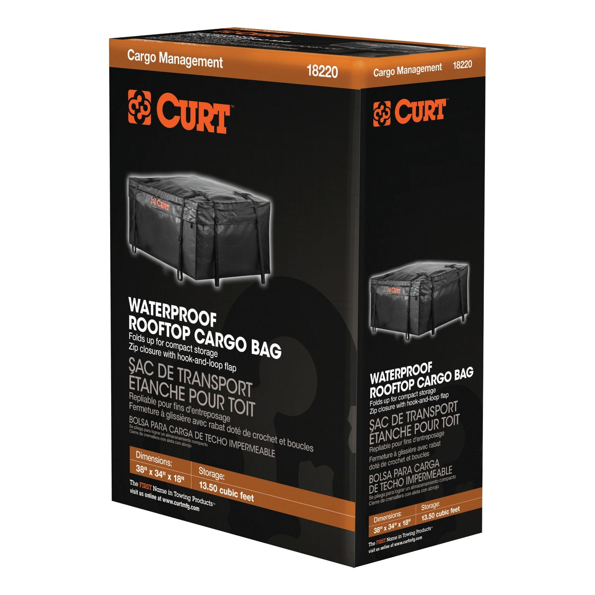 18220 Weather-Resistant Vinyl Roof Top Cargo Bag, Black, 38 x 34 x 18-in C5I6 - product image 2