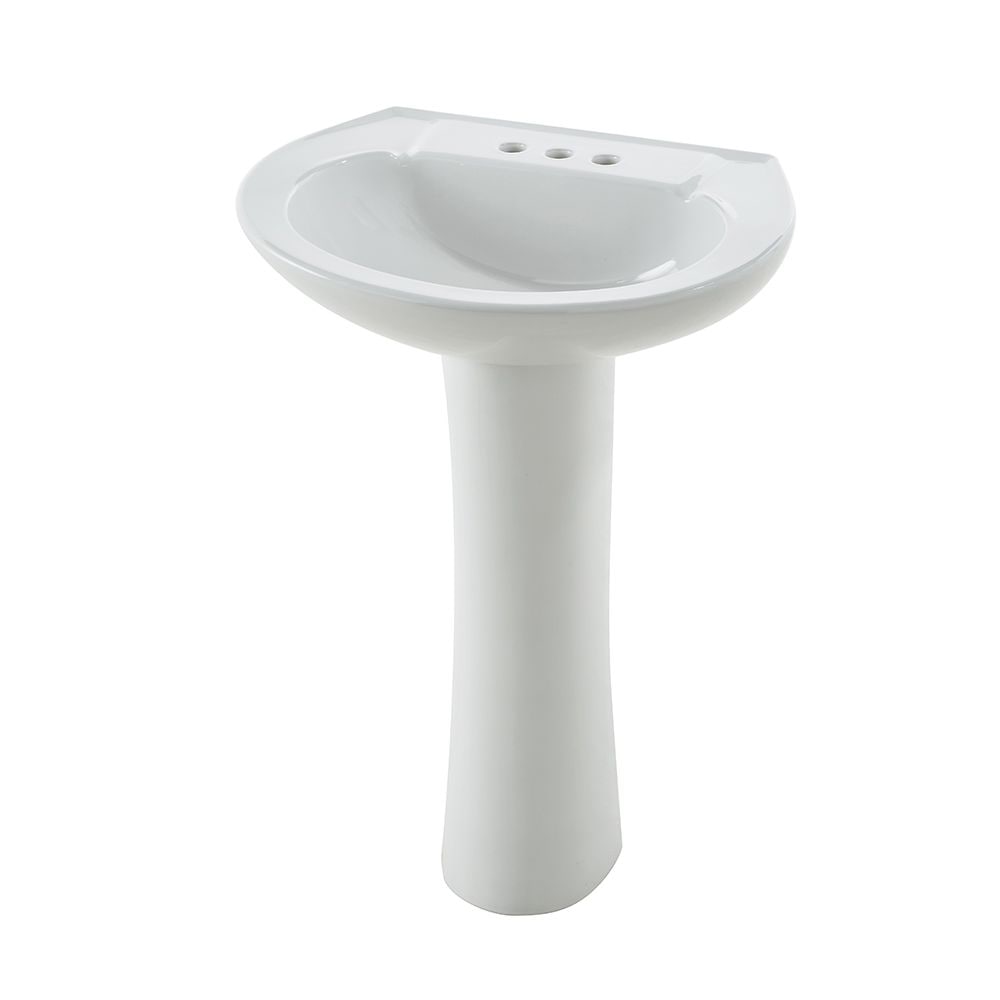 Pedestal Sink with Leg, White, 22.64 x 18 x 33.66-in H3P8 - product image 1