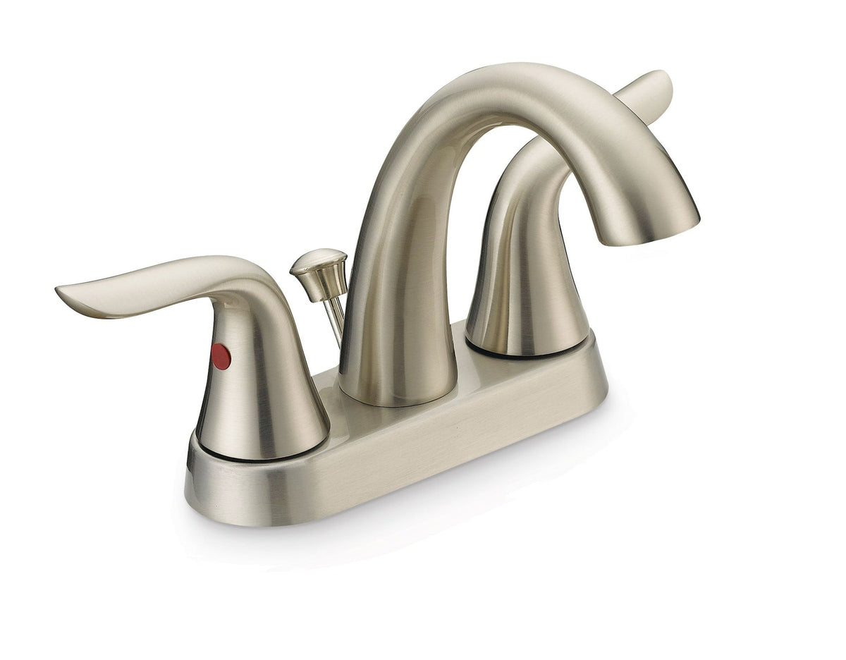 Plymouth Double Handle 4-in Centreset Bathroom Sink Faucet with Pop-Up Drain, Brushed Nickel G1Z6 - product image 1