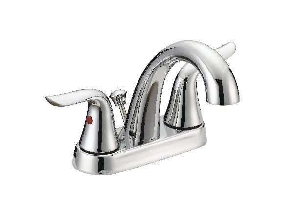 Plymouth Double Handle 4-in Centreset Bathroom Sink Faucet with Pop-Up Drain, Chrome E5E0 - product image 1