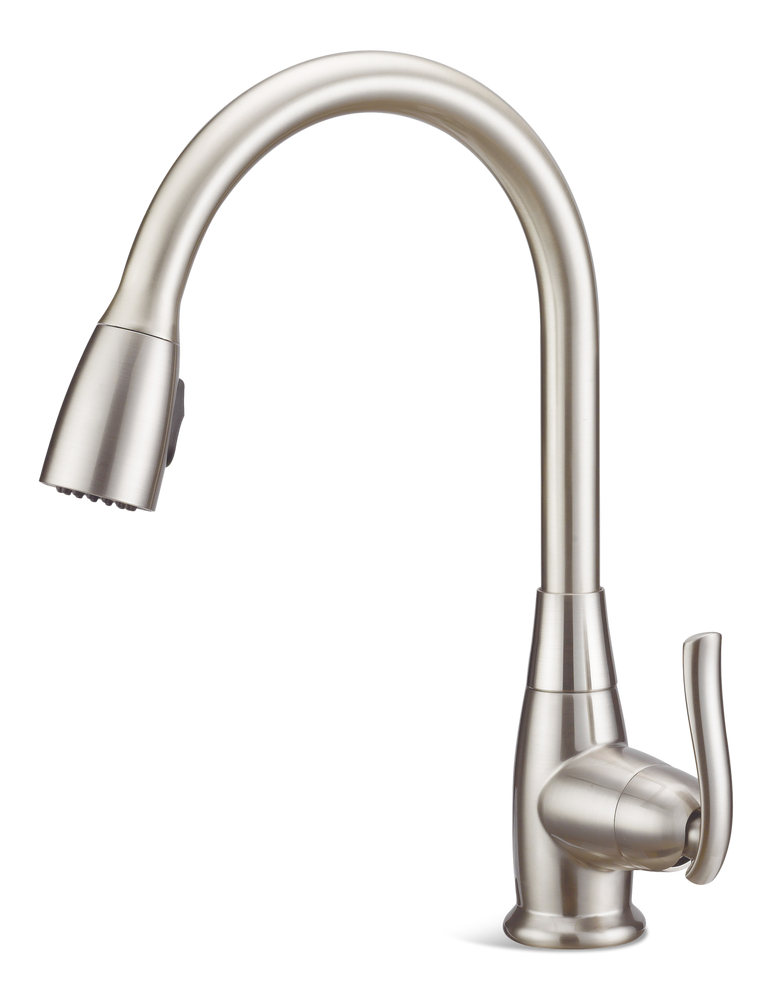 Terrazo Single Handle Pull Down Kitchen Faucet, Stainless Steel O8Y4 - product image 1