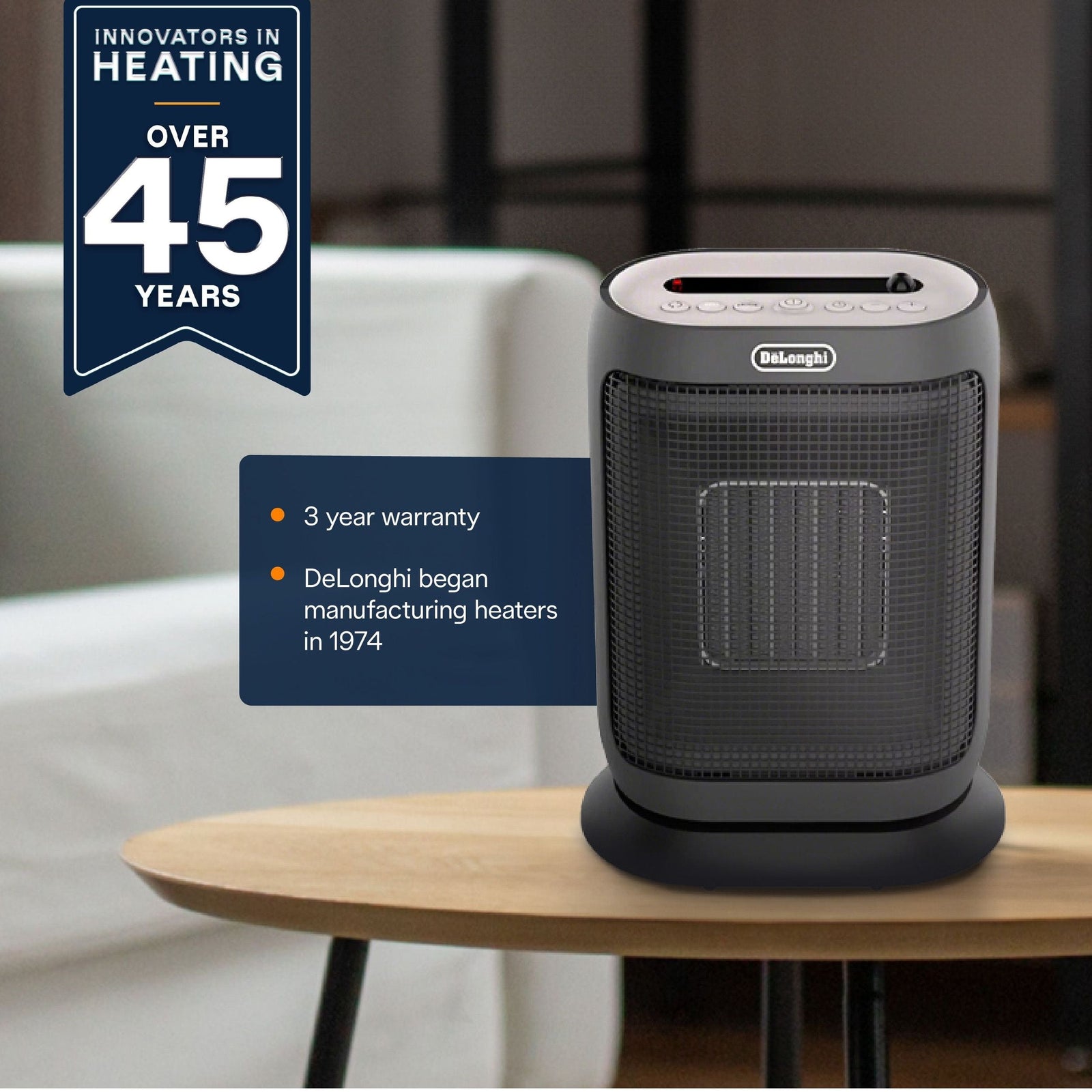 HFX42T15GI Oscillating Compact Ceramic Space Heater, 1500W, Grey J5E0 - product image 2