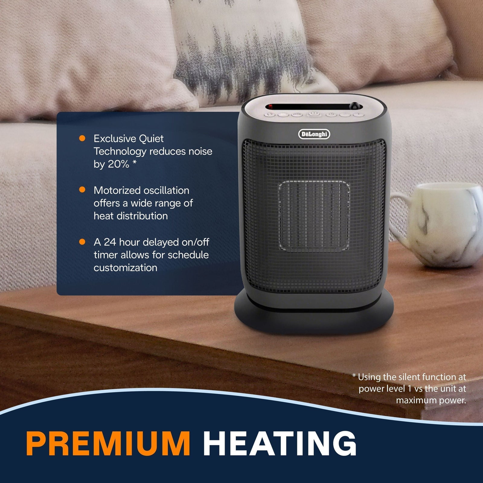 HFX42T15GI Oscillating Compact Ceramic Space Heater, 1500W, Grey J5E0 - product image 4