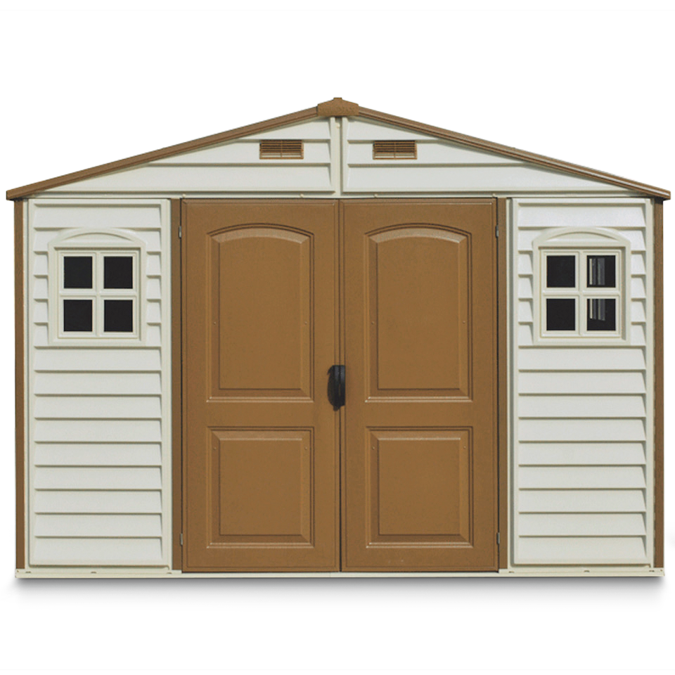 Woodside Vinyl Resin Garden Shed, Brown, 10-1/2-ft x 8-ft C6B3 - product image 1