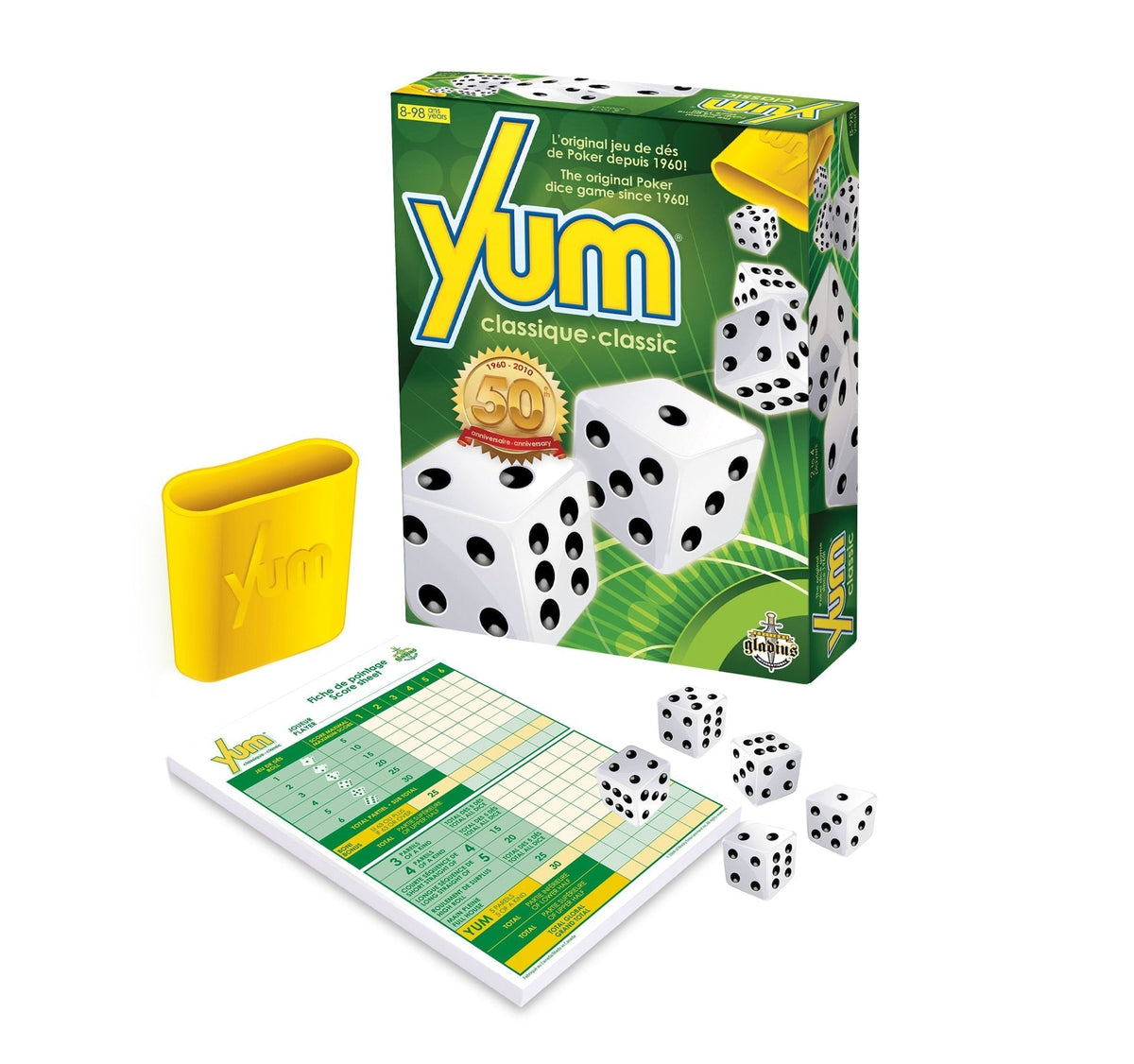 Gladius Yum Classic Collector's Edition Poker Dice Game Set, Ages 8+ E8W6 - product image 1