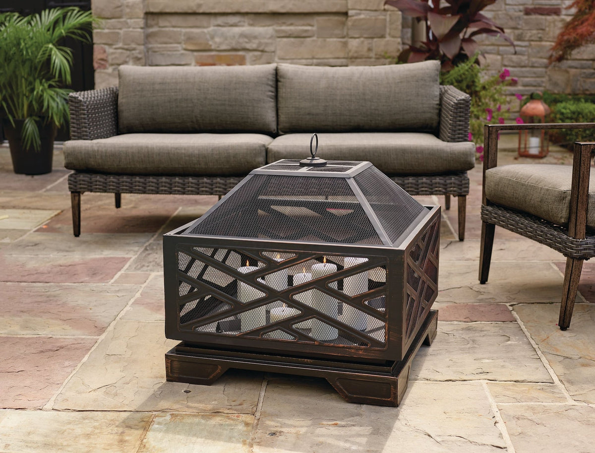 Lawrence Steel Outdoor Wood Burning Fire Pit with Fireplace Poker, 25 x 25 x 26-in G0C0 - product image 7