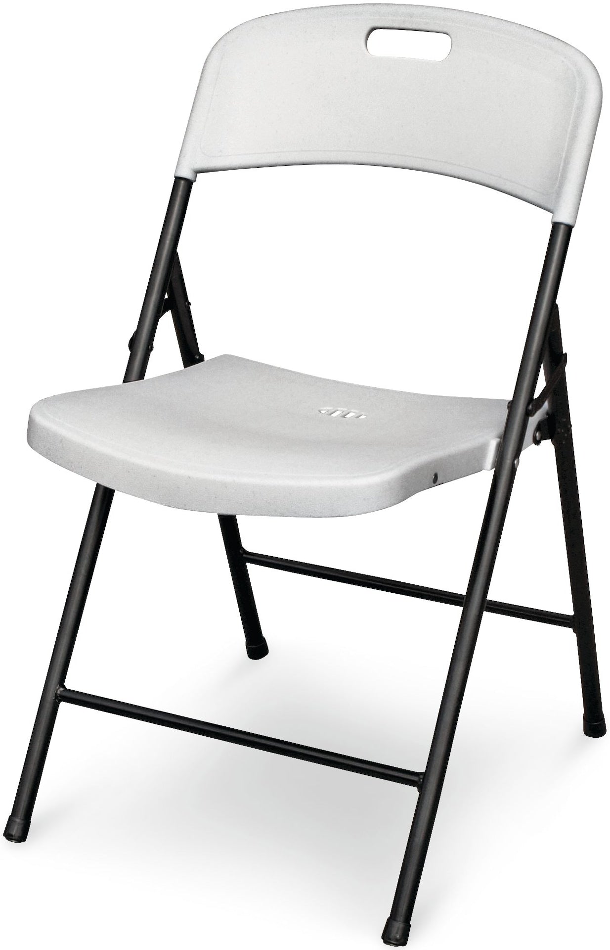 Portable Indoor/Outdoor Contoured Plastic & Metal Folding Chair, White G1S8 - product image 1