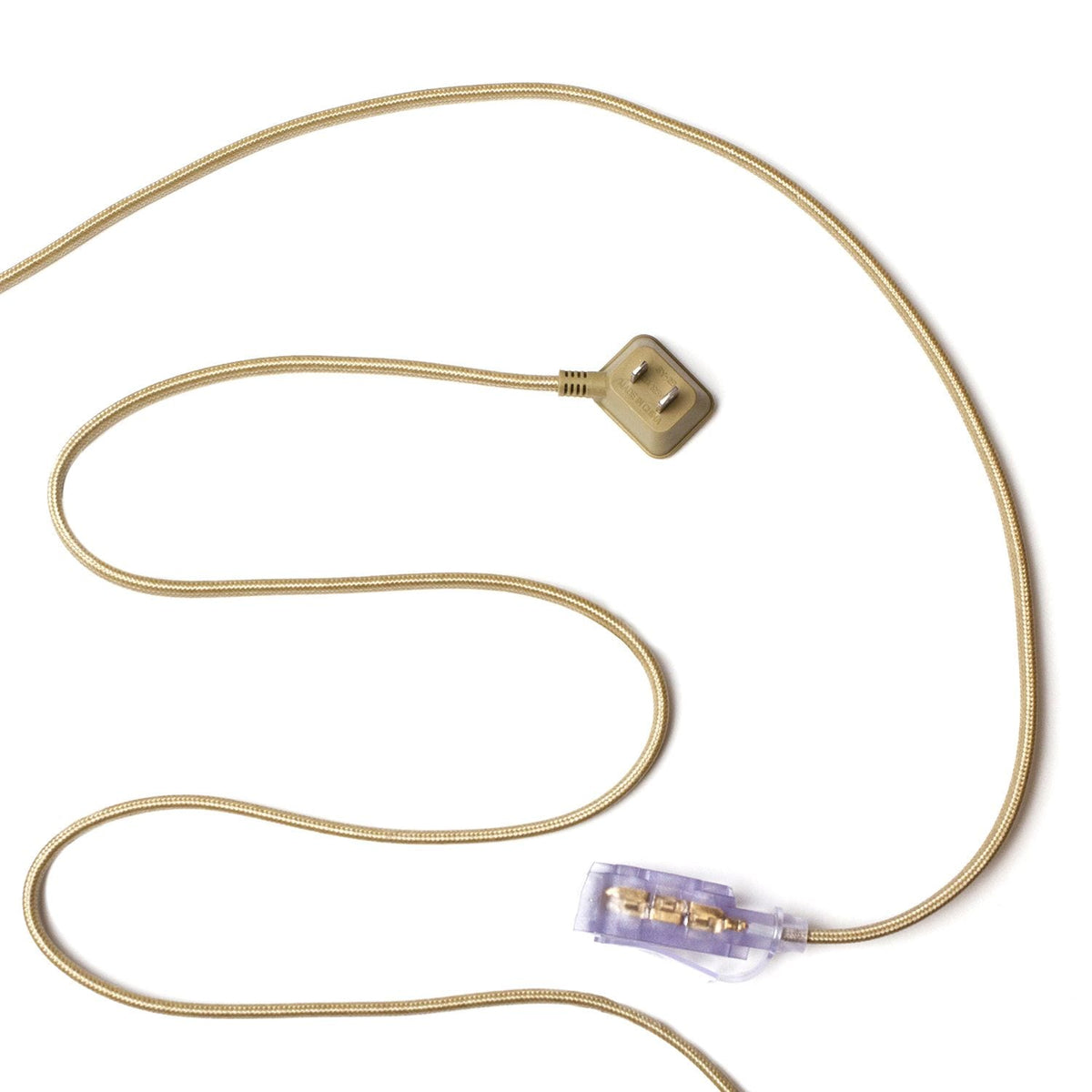 9-ft 16/2 Fabric Extension Cord, Right Angle Plug, 3 Outlets, Gold S1K3 - product image 5