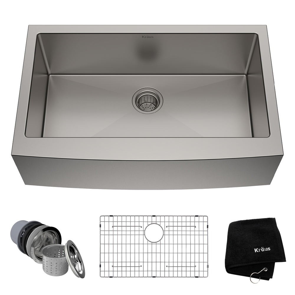 Standard PRO Apron Front Farmhouse Stainless Steel Single Bowl Kitchen Sink, 33x21x10-in R6N9 - product image 1