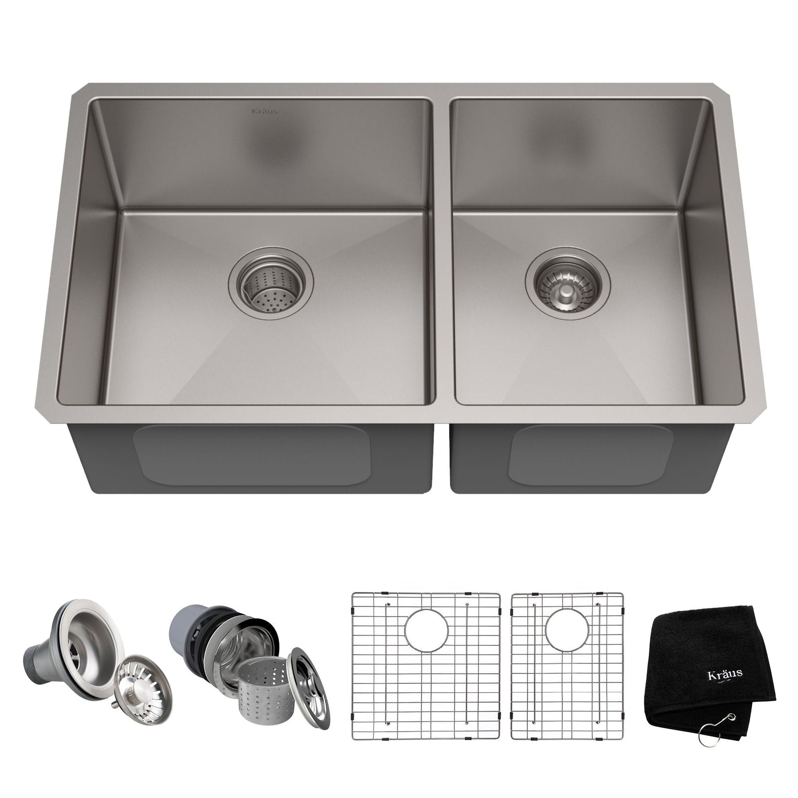 Standard PRO Undermount Stainless Steel Double Bowl 60/40 Kitchen Sink, 33x19x10-in G9H0 - product image 1