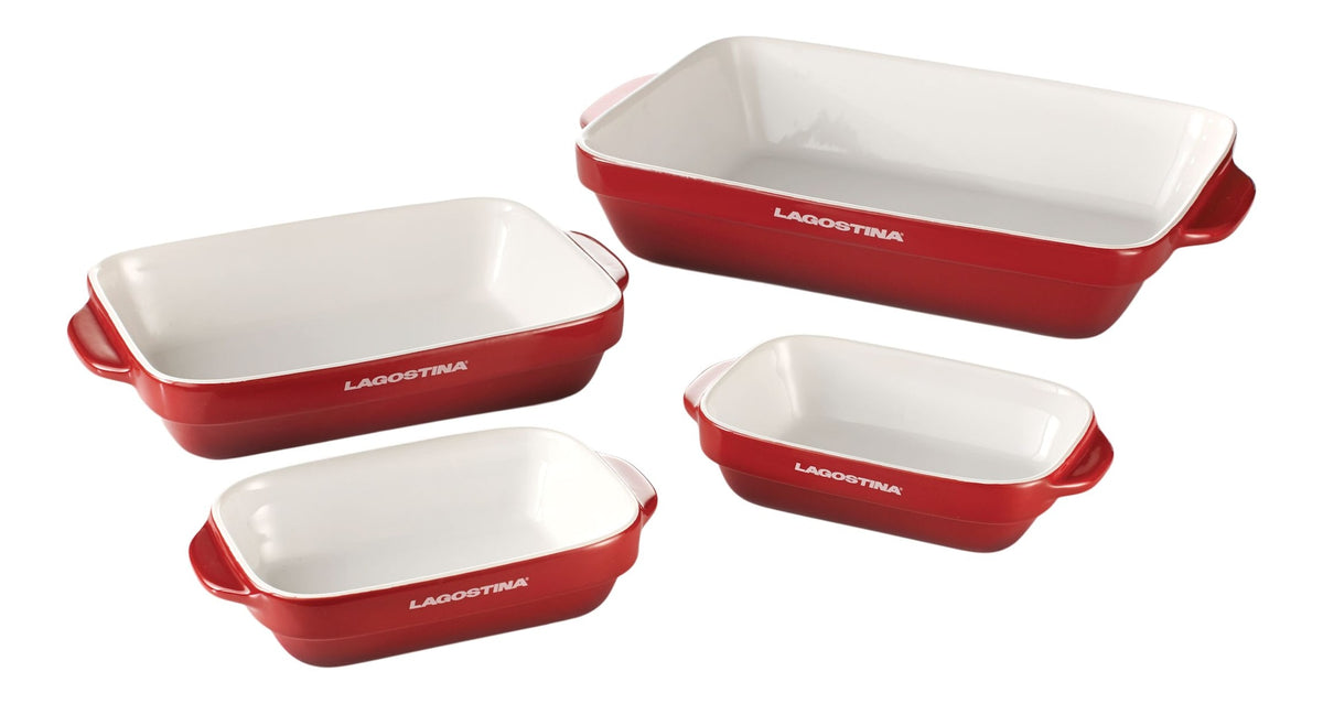 Ceramic Bakeware Set, Red, Assorted Sizes, 4-pc C1G1 - product image 1