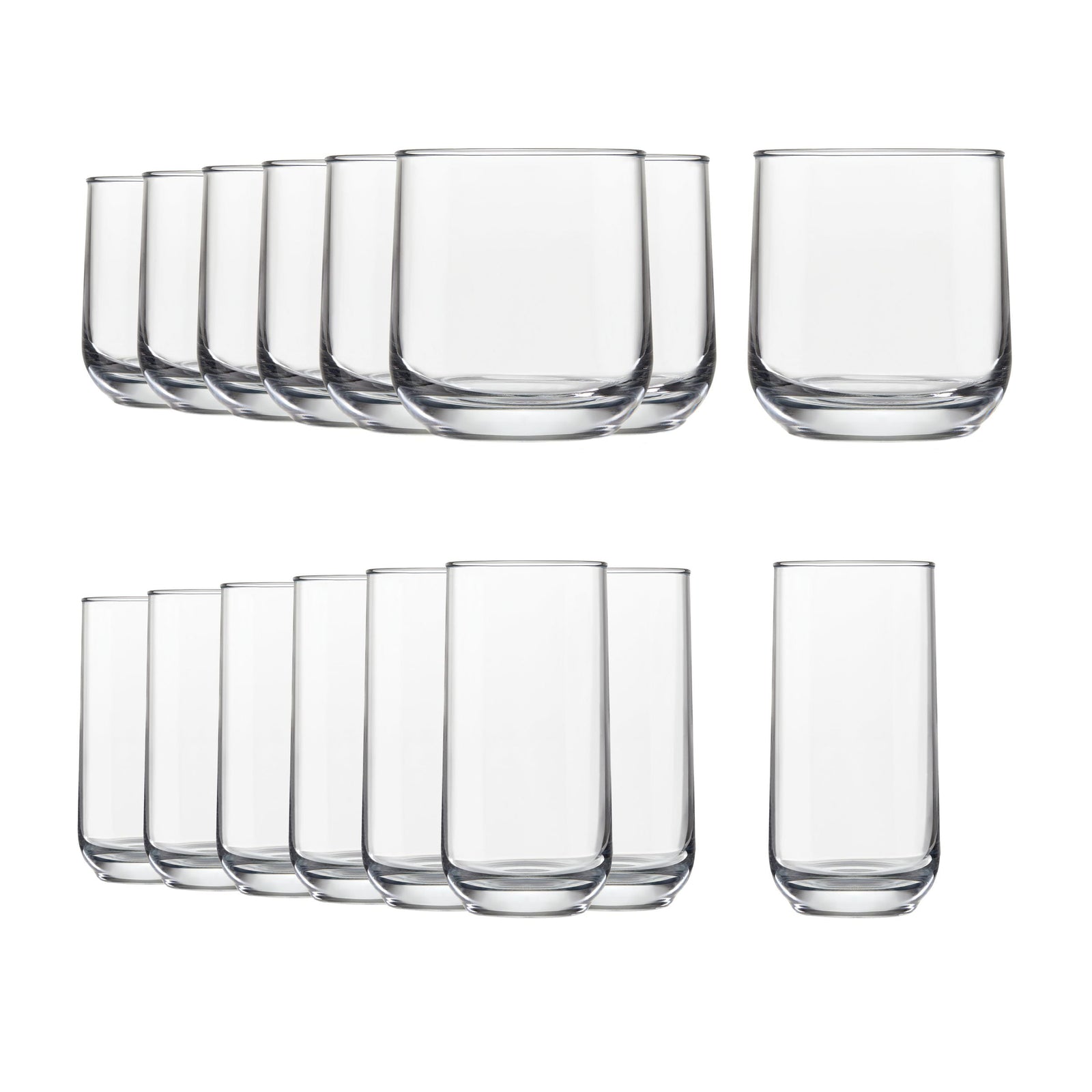 Ascent 16pc Tumbler Glassware Set, Dishwasher Safe, 8pc x 13.3-oz and 8pc x 16-oz P3J3 - product image 1