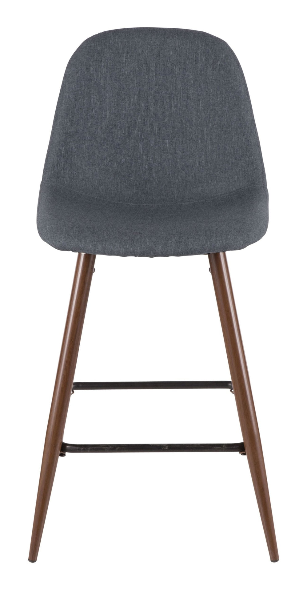 Pebble Armless Upholstered Counter/Bar Stool (2-Piece Set), Walnut/Blue W2Q1 - product image 1