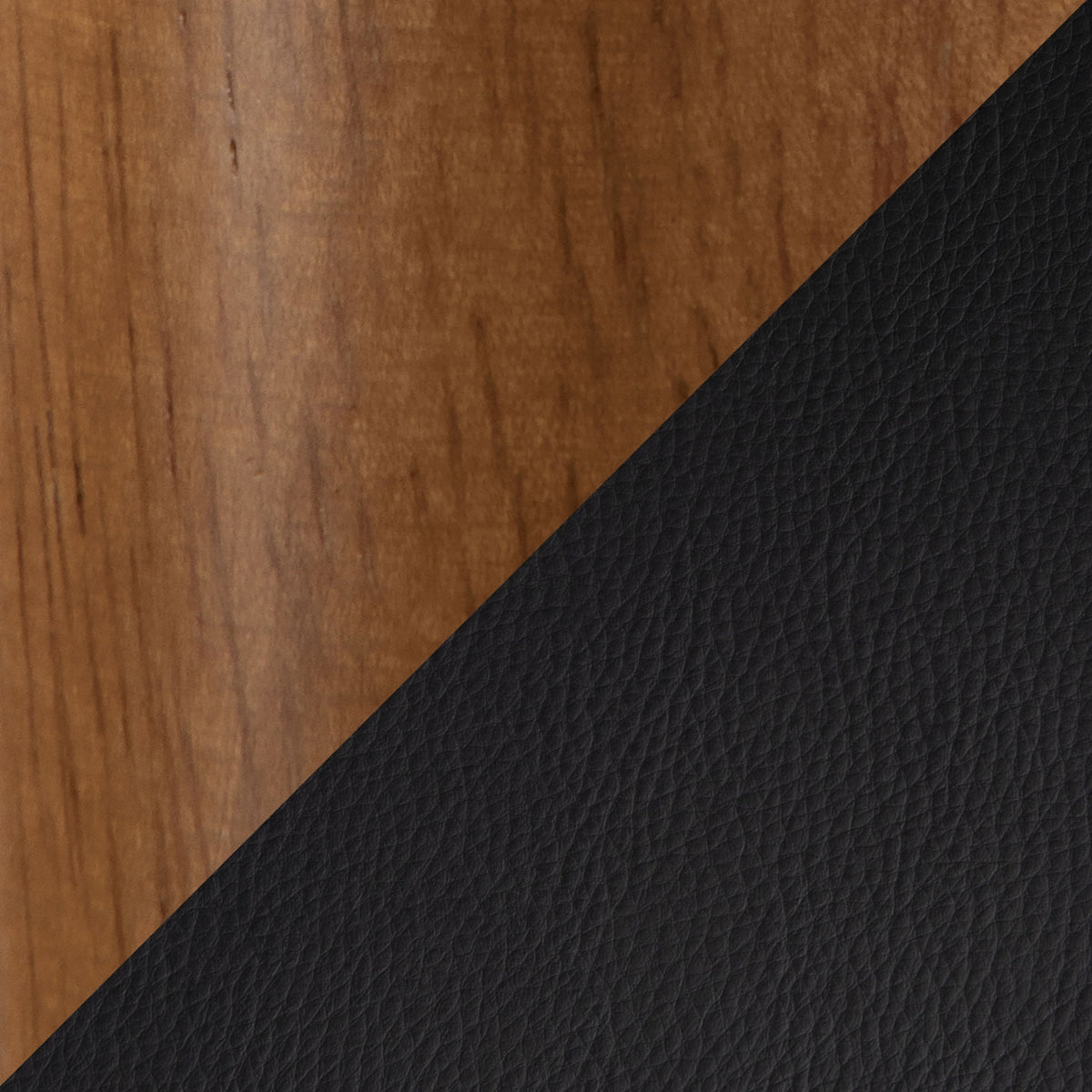 Saddle Wood & PU Leather Seat Counter/Bar Stools (2-Piece Set), Walnut/Black W7F8 - product image 7