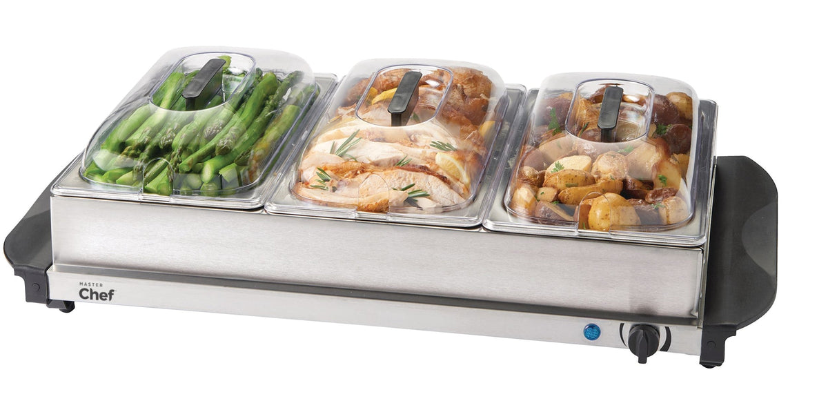 3-Tier Buffet Server/Food Warmer with Warming Tray, Stainless Steel, 300W V0Q2 - product image 3