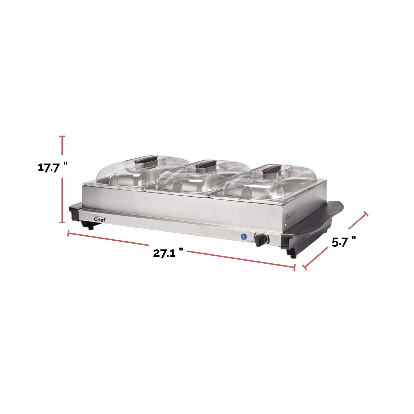 3-Tier Buffet Server/Food Warmer with Warming Tray, Stainless Steel, 300W V0Q2 - product image 6