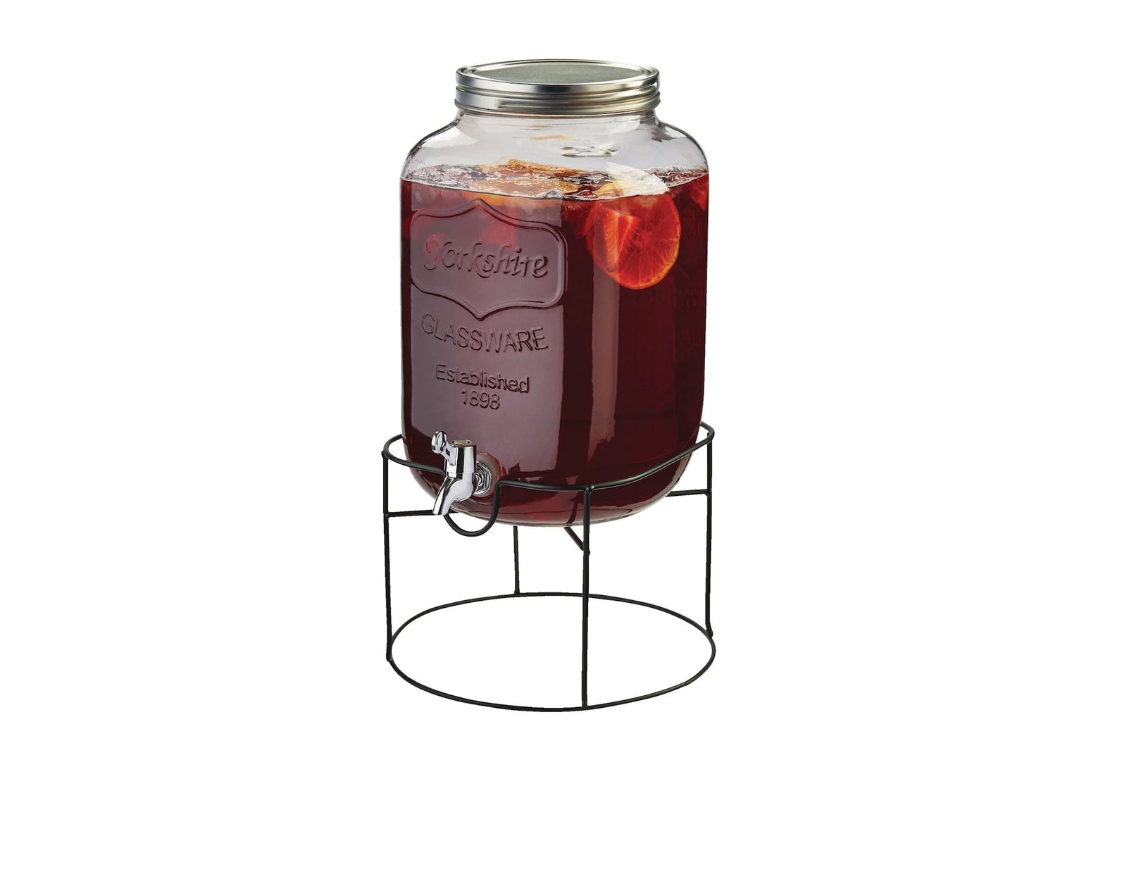Mason Glass Jar Reusable Dispenser, 8L, Clear, with Stand, Clear, 8-L K7U3 - product image 1