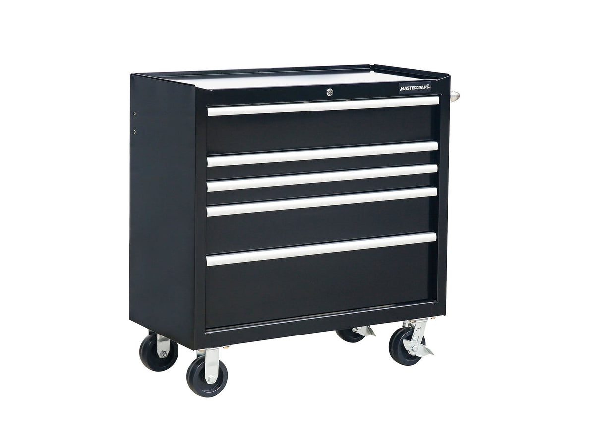 5-Drawer Powder-Coated Steel Tool Cabinet, Black, 36-in X1J2 - product image 1