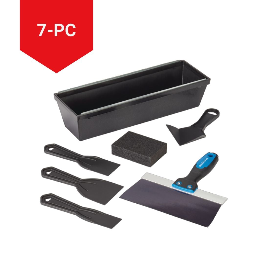 DIY Drywall Set with Mud Pan, Taping Knife, Corner Tool, Putty Knife & Sponge, 7-pc X6D9 - product image 2