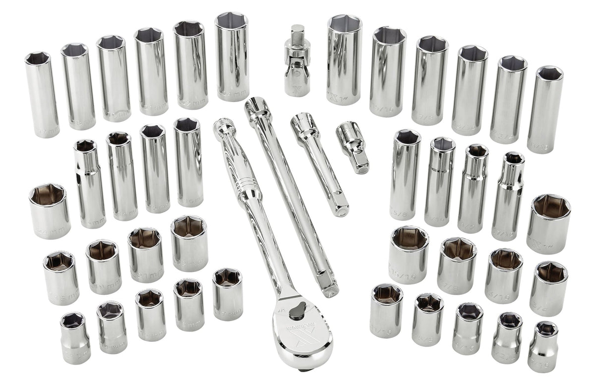 1/2-in Drive Professional Grade Socket Set, 45-pc, SAE/Metric, CRV, Nickel-Chrome Plating U5S9 - product image 6