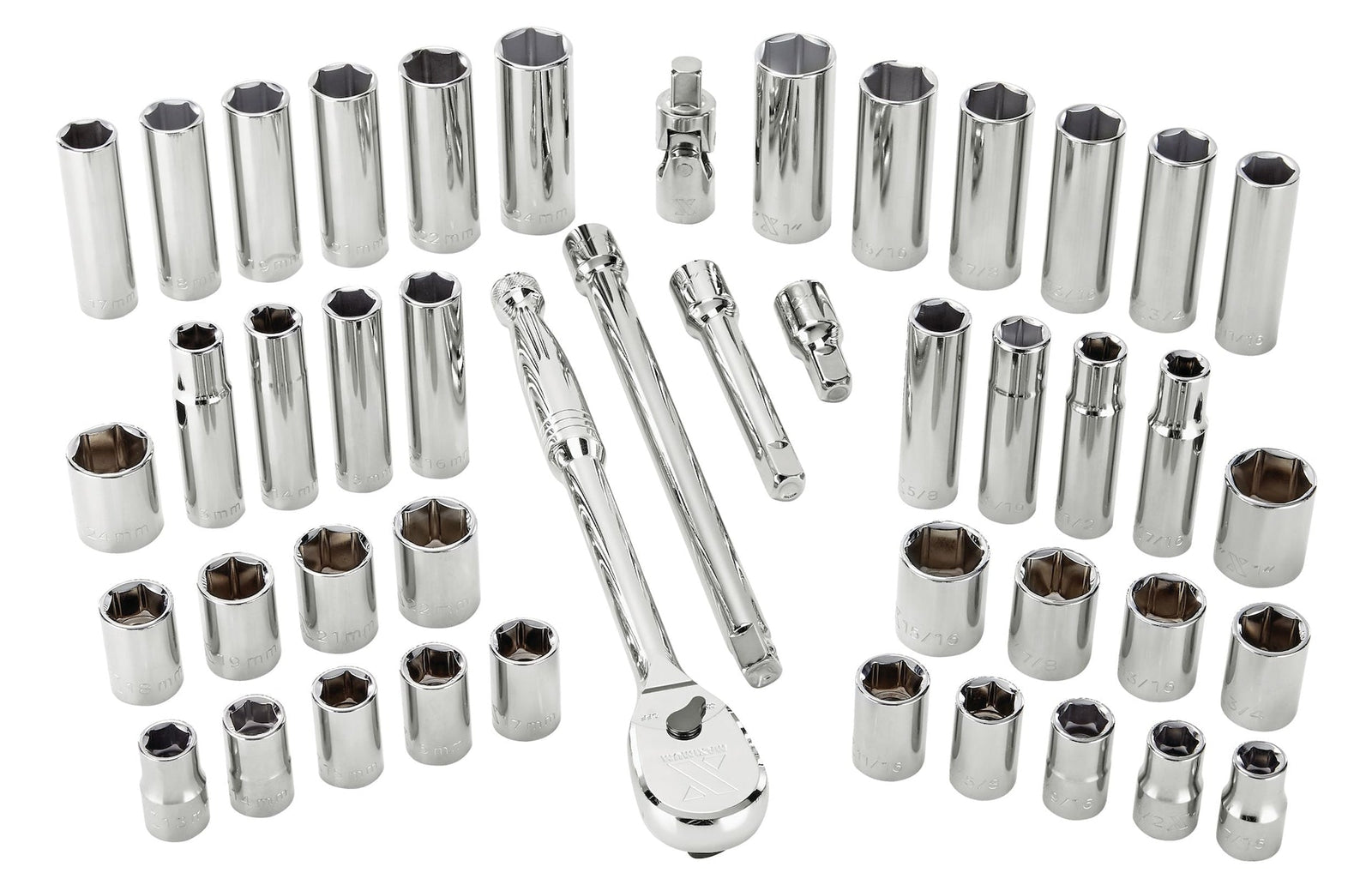 1/2-in Drive Professional Grade Socket Set, 45-pc, SAE/Metric, CRV, Nickel-Chrome Plating K7D2 - product image 6