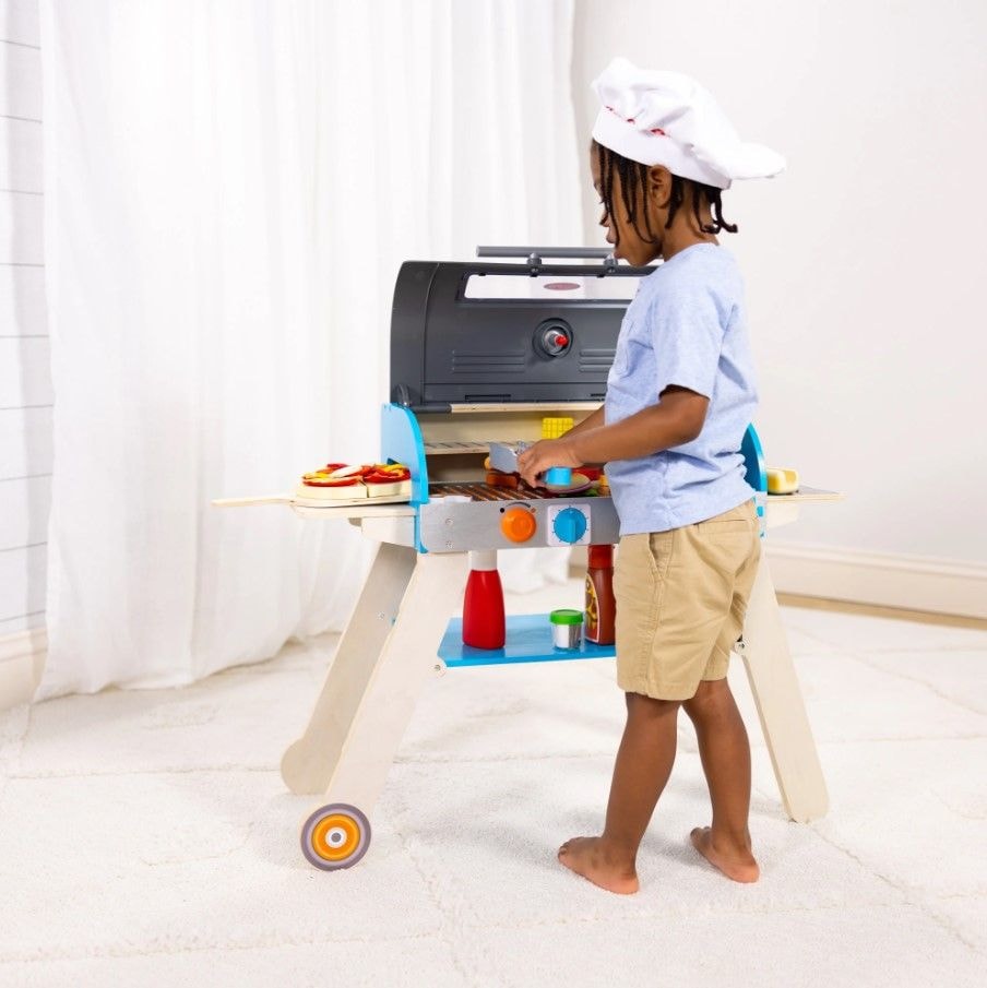 Wooden Deluxe Barbecue Grill, Smoker and Pizza Oven Playset, Ages 3+ L6D1 - product image 4