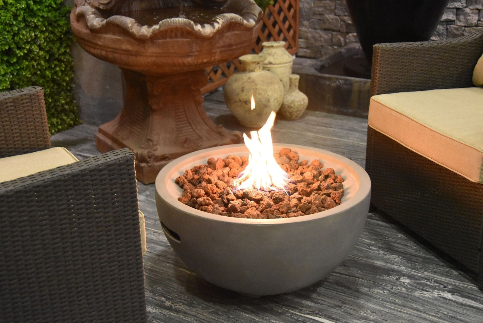 Nantucket Round Propane-Fueled Fire Bowl with Lava Rock & Canvas Cover, 40,000 BTUs, 14-in G9R2 - product image 6