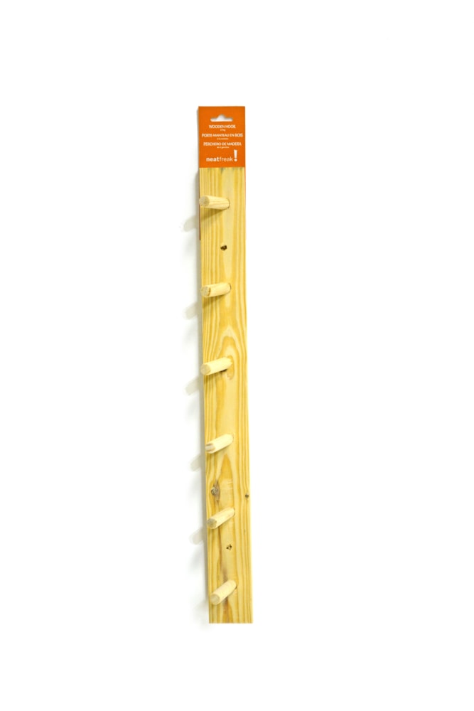 Wooden 6-Peg Hook, Natural, 24-in S3Y9 - product image 1