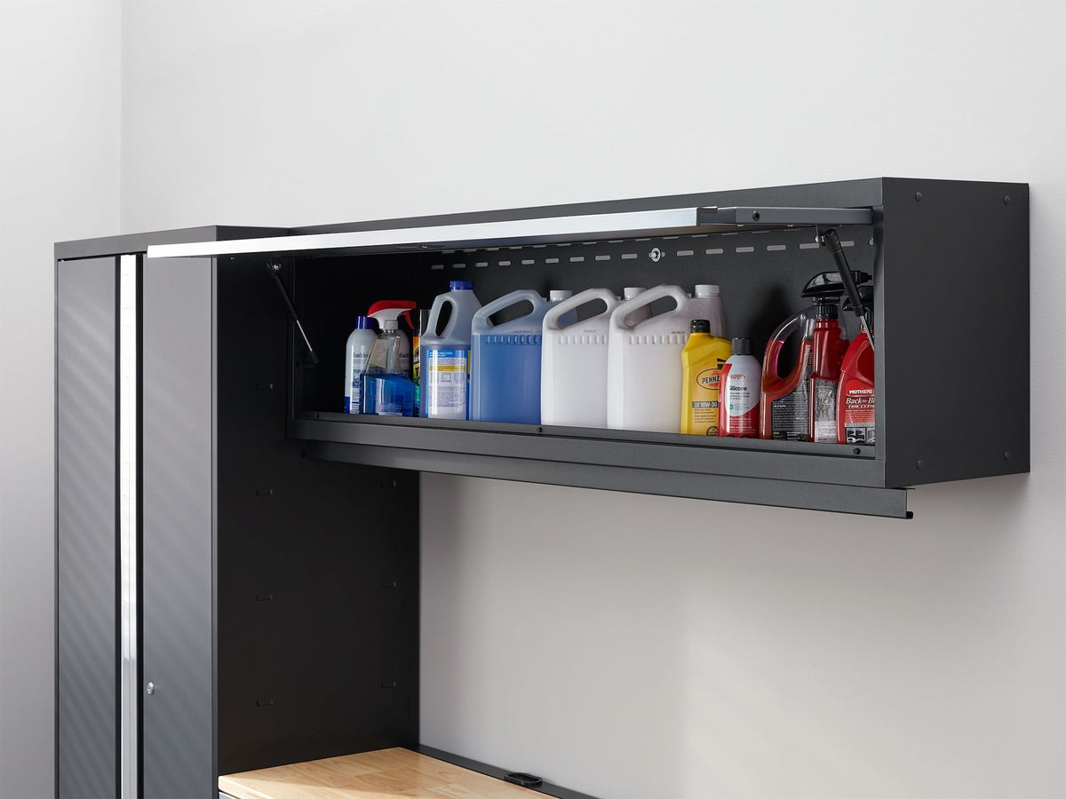 Bold 3.0 Series All-in-One Lockable Steel Garage Cabinetry Set with Bamboo Top, Grey, 90-in x 18-in x 72-in, 4-pc P6I9 - product image 5